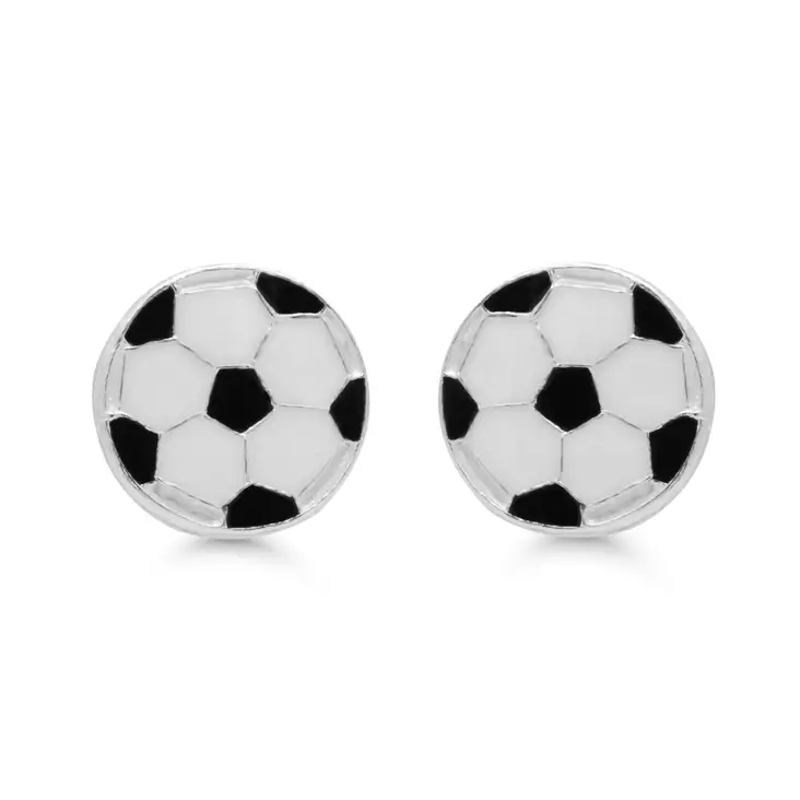 Jalkapallo korvakoru 8mm - Hopeiset korvakorut - 11817 - 1