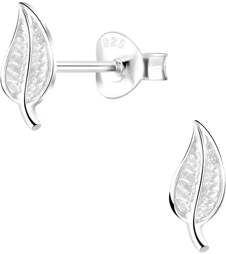 Lehti korvakoru hopeaa 4x6 mm - Hopeiset korvakorut - Y2887 - 1