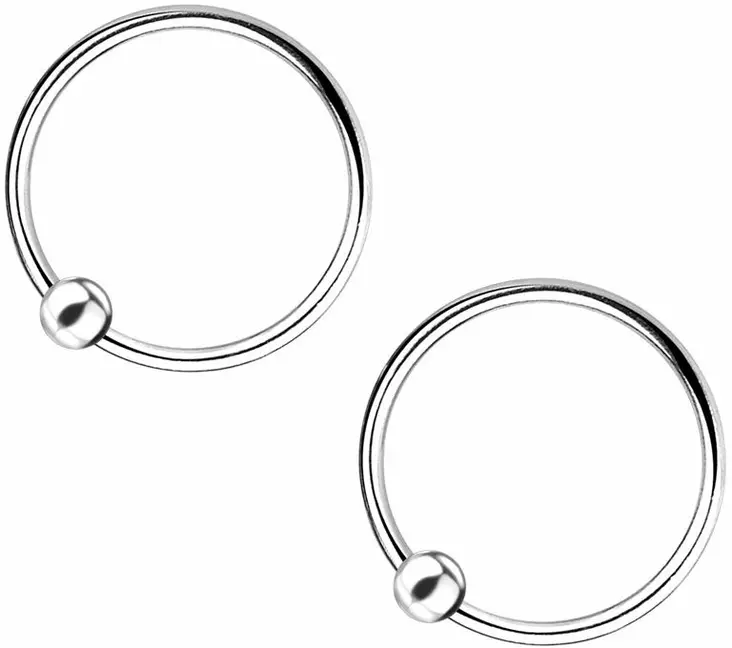 Hoitorengas hopeaa 10mm - Hopeiset korvakorut - Y7167 - 1