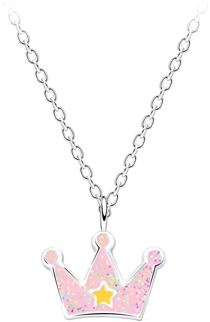 Kruunu riipus Pink 35-45cm - Hopeiset riipukset - Y9627 - 1