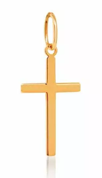 Sileä risti keltakulta - Rippiristi kulta - 6-178367 - 2