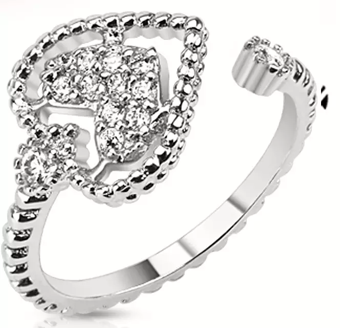 Varvassormus Sydän hopeanvärinen - Varvassormukset - VS177 - 1