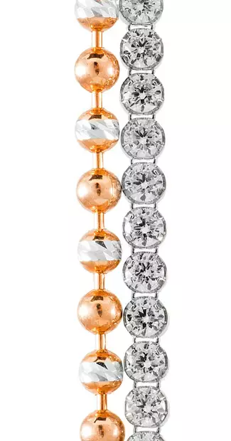 Hopeinen punakullan v=C3=A4rinen zirkon rannekoru - OUTLET rannekorut - 17-H578 - 2