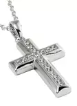 Hopeinen risti kirkkailla zirkoneilla C10058 - Rippiristi hopea - C10058 - 1