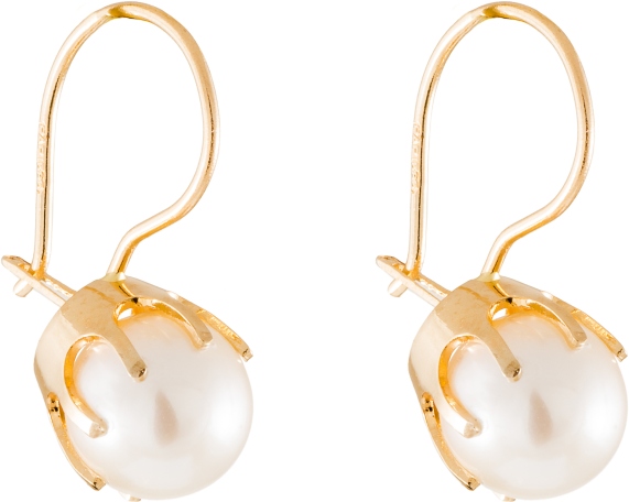 Helmikorvakorut koukkukiinnityksell=C3=A4 K40128 - Kultaiset korvakorut - K40128 - 1