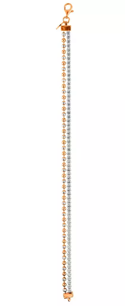 Hopeinen punakullan v=C3=A4rinen zirkon rannekoru - OUTLET rannekorut - 17-H578 - 1