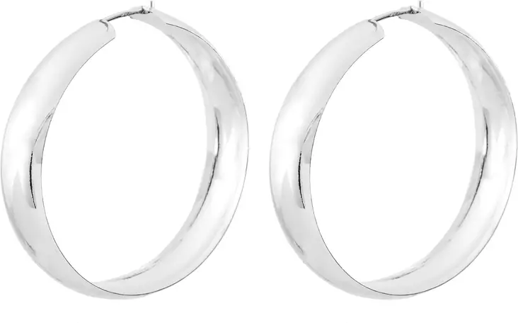 Korvarenkaat 7,5x35mm - Hopeiset korvakorut - H3028 - 1