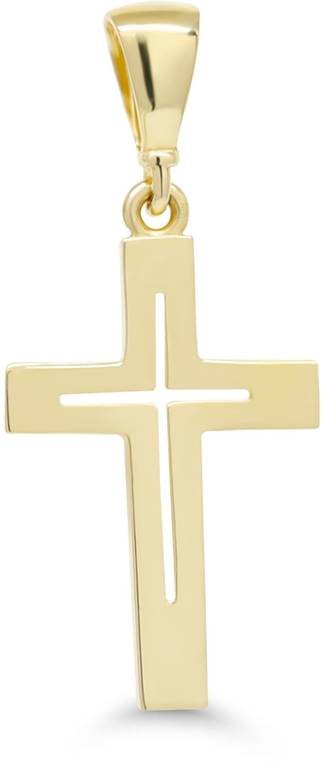 Kultainen ristiriipus 30mm sile=C3=A4 6-0178 - Rippiristi kulta - 6-0178 - 1