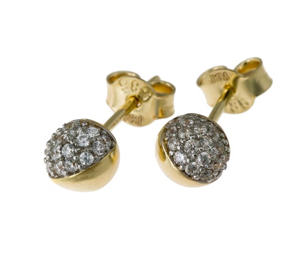 Kultaiset korvakorut zirkoneilla 17-K1728 - OUTLET korvakorut - 17-K1728 - 1