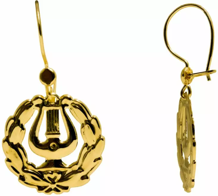 Lyyra korvakoru koukku K40168 - Kultaiset korvakorut - K40168 - 1