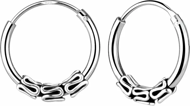 Hoop Bali korvarengas 12mm hopeaa - Hopeiset korvakorut - Y1368 - 1