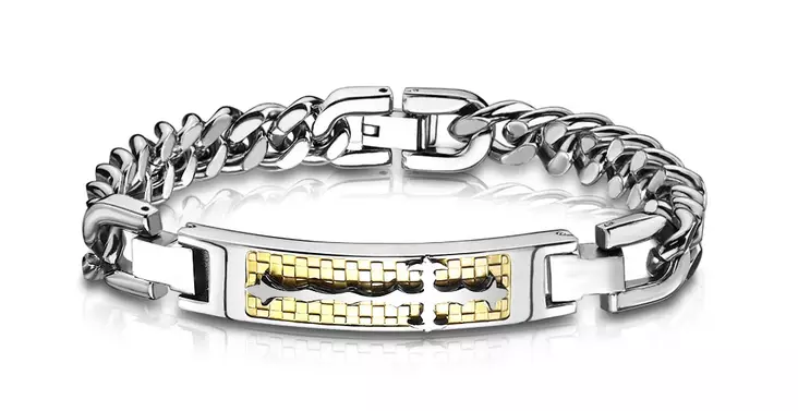 Teräslaattaketju panssari 10mm - Miesten rannekorut - SSBQ-3038 - 1