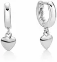 Hopeiset korvarenkaat roikkuvilla sydämillä - Hopeiset korvakorut - C10099 - 1