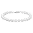 Helmiranne 5mm AAAA valkoinen hopealukolla 19cm - Helminauhat ja helmikorut - PB-001-4A-5-19 - 1