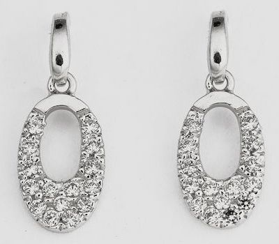 Avonainen ovaali zirkoneilla RHK229 - Hopeiset korvakorut - RHK229 - 1