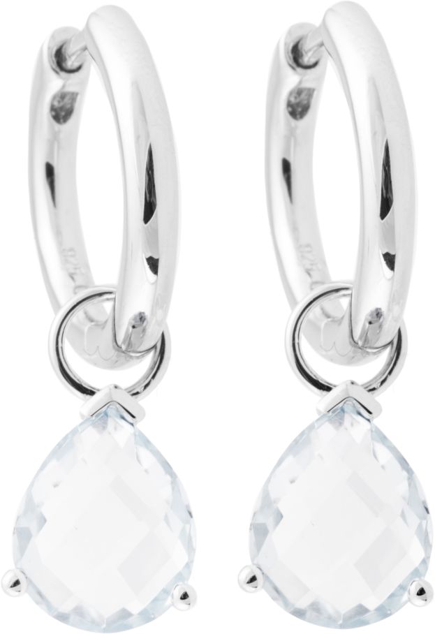 Hopeiset korvarenkaat pisaran muotoisilla zirkoneilla CKK169 - Hopeiset korvakorut - CKK169 - 1