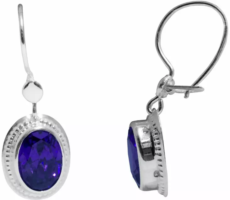 Kame viistehiottu zirkon lila H4079 - Hopeiset korvakorut - H4079 - 1