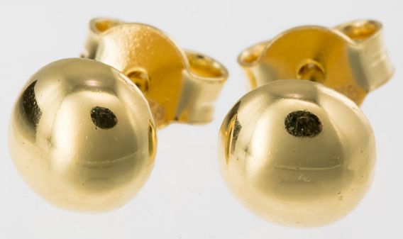 Kullatut puolipallokorvakorut RHK359 - Hopeiset korvakorut - RHK359 - 1