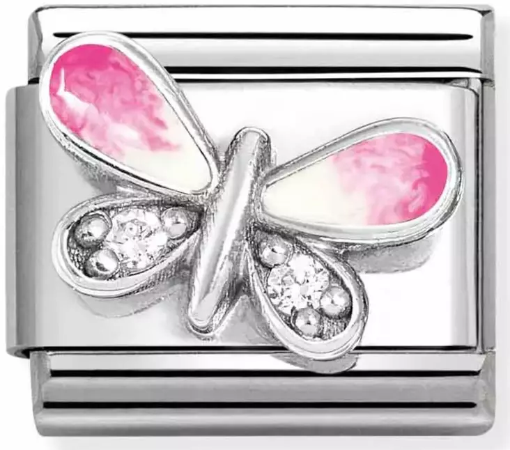 Nomination pala perhonen pinkki-valkoinen - Composable Classic - 330321-09 - 1