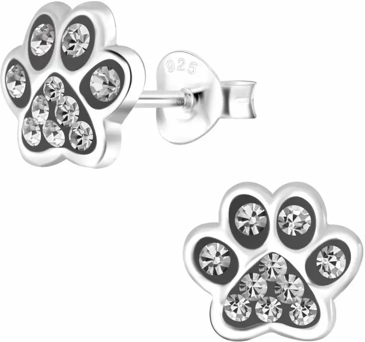 Tassu korvakoru Black Diamond kristalli 8x8mm - Lasten korut - Y5459 - 1