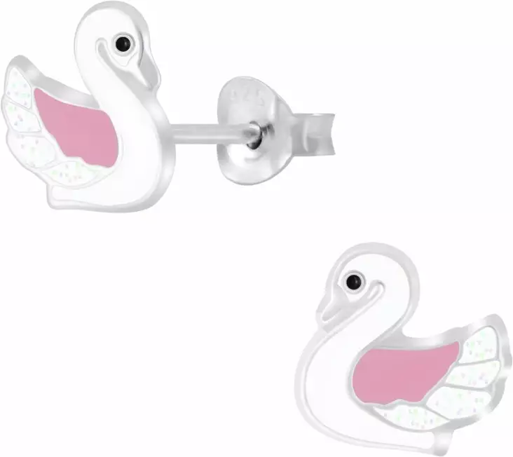 Joutsen korvakoru hopeaa 8x8mm - Lasten korut - Y8919 - 1