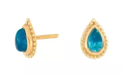 Korvakoru Joy Blue kullattu tappi - Hopeiset korvakorut - N099 - 1