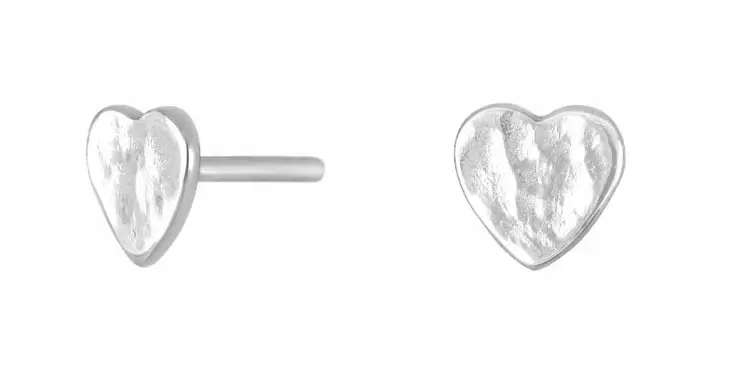 Hopeakorvakorut rod. sydämet - Korvakorut - N109 - 1