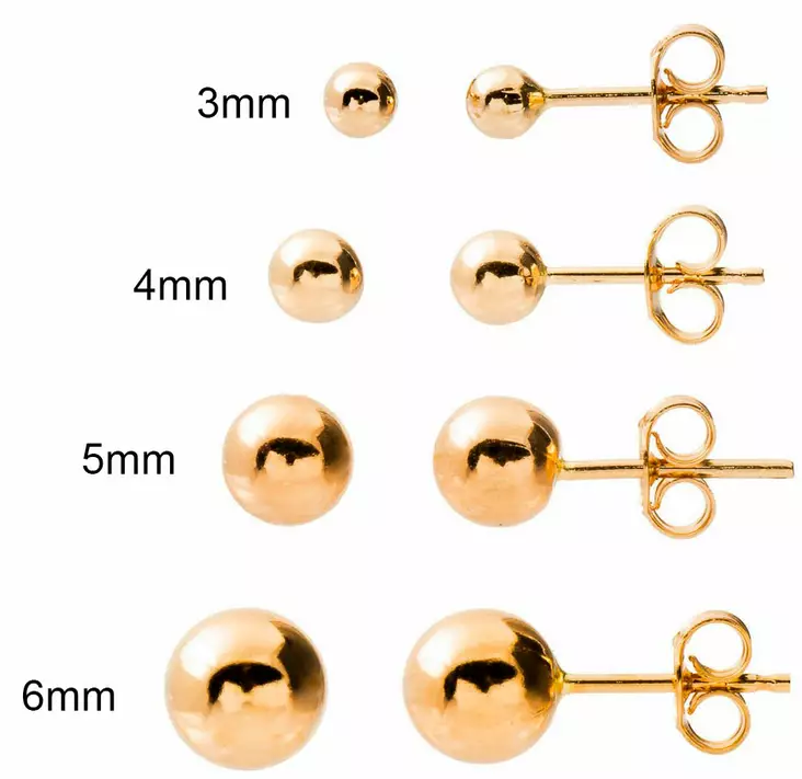 Kultaiset pallokorvikset tappikiinnityksellä - Kultaiset korvakorut - K20029 - 1