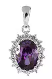 Riipus Diana ametistin v=C3=A4risell=C3=A4 zirkonilla - Hopeiset riipukset - C11031A - 2
