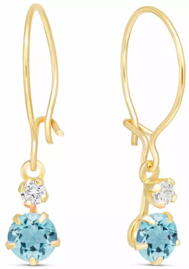 K40140A Kultakorvakoru zirkoneilla Aqua - Kultaiset korvakorut - K40140A - 1