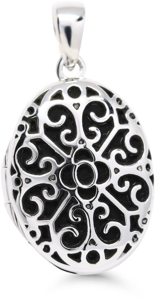 Musta hopeamedaljonki - Lahjaideat naisille - WP-38558MUSTA - 1