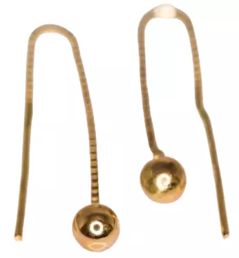 Läpivedettävä pallo 2,5mm - Kultaiset korvakorut - K20081PA - 1