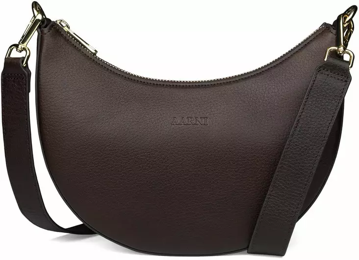 Aarni Luna olkalaukku Tummanruskea-Kulta - Korttikotelot ja rasiat - LUNA-TRUSKEA-KULTA - 1