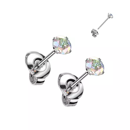 Korvakoru titanium 4 mm kivi - Teräksiset korvakorut - HT23-4-AB - 1