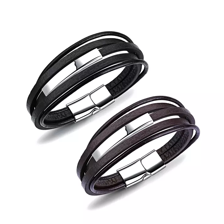 Carlton Nahkaranneke GRK011 1 - Nahkaiset rannekorut - GRK011B - 1