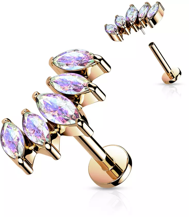 Helix koru zirkoneilla 6mm - eri värejä - Lävistyskorut - HW05-6-RAB - 1