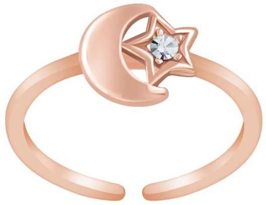 Hopeinen Varvassormus Kuu ja T=C3=A4hti Y6247C - Varvassormukset - Y6247C - 1