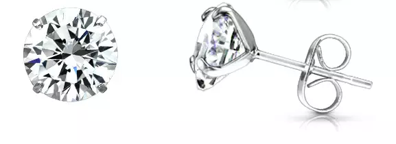 Kirkas Pyöreä zirkoni 3mm tappi - Hopeiset korvakorut - HP3C - 1