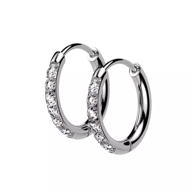 Teräskorvakorut zirkoneilla H02-10-C - Teräksiset korvakorut - H02-10-C - 1