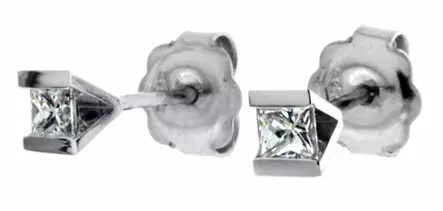 Valkokultaiset timanttikorvakorut EOO60OWD - Timanttikorvakorut - E0060OWD - 1