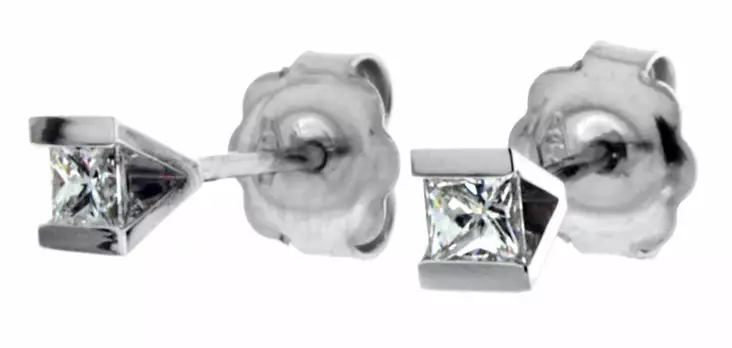 Valkokultaiset timanttikorvakorut EOO60OWD - Timanttikorvakorut - E0060OWD - 1