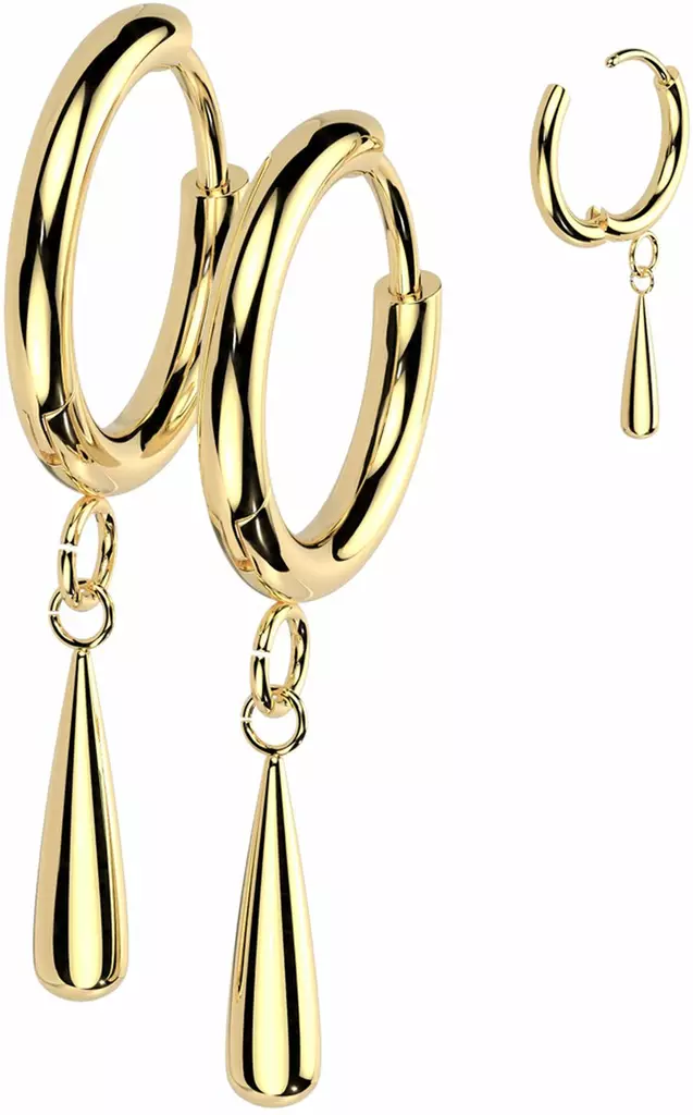 Titaani Kyynel kullattu H04-GD - Renkaat ja clickerit - H04-GD - 1