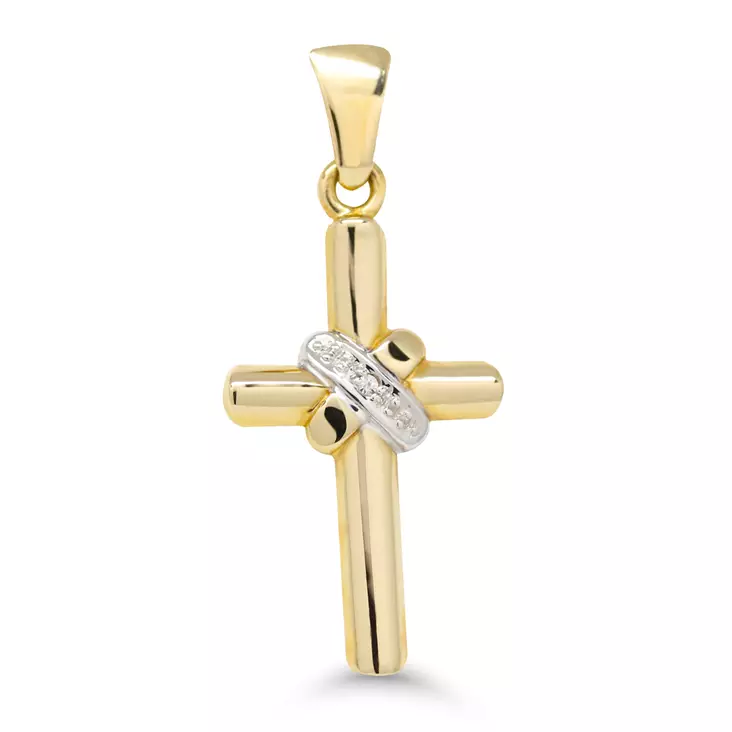 Kultaristi timanteilla  - Rippiristi kulta - 6-69D - 2