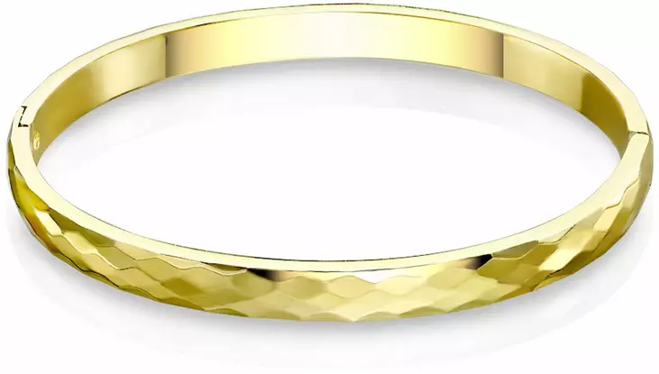 Timanttivarasoitu rannerengas kullattu - Teräksiset rannekorut - H870-GD - 1