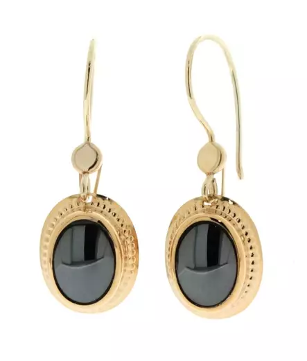 Kultaiset korvakorut hematiitilla k40063he - Kultaiset korvakorut - K40063HE - 1