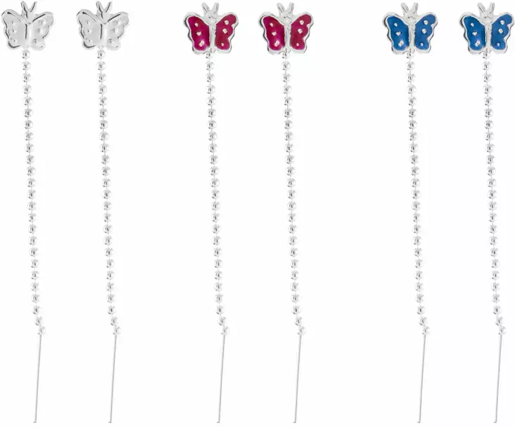 L=C3=A4pivedett=C3=A4v=C3=A4t Korvakorut Perhonen D13 - Hopeiset korvakorut - D13F - 2