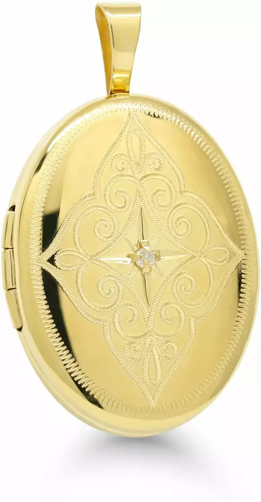 MEDALJONKI HOPEA Ovaali timantti20mm - Lahjaideat naisille - SPL-6008DGF - 1