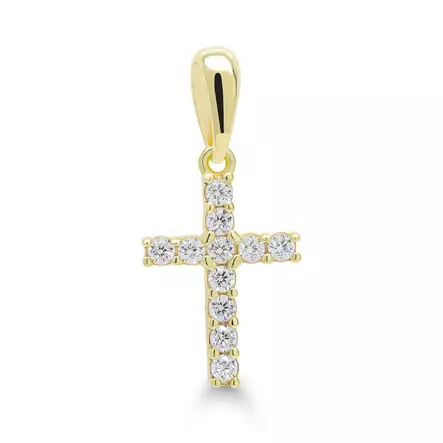 Hopearisti zirkonein 23x11mm kullattu - Kaulakorut ja riipukset - S4060ZG - 1