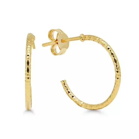 Timanttileikatut hopearenkaat 16 x 1,2mm - Hopeiset korvakorut - WE-37547G - 1