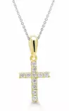 Hopearisti zirkonein 23x11mm kullattu - Rippiristi hopea - S4060ZG - 1